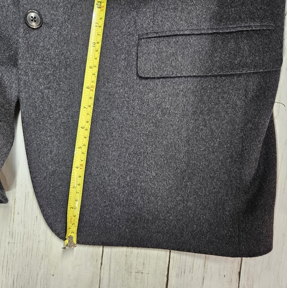 Cardinal of Canada Cashmere Blazer Sport Coat Mens 46L Charcoal Gray Luxury Work - Picture 8 of 14